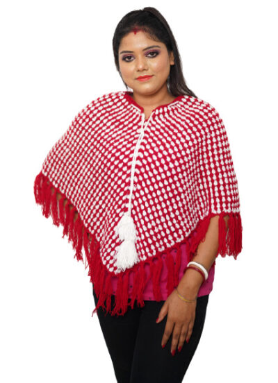 NILU CRAFT Women Hand Knitted Woolen Poncho